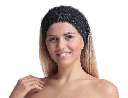 Opaski włókninowe kosmetyczne na głowę - czarne