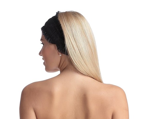 Opaski włókninowe kosmetyczne na głowę - czarne