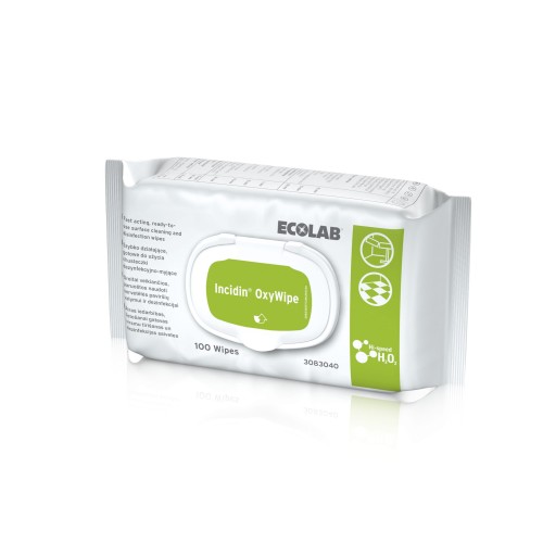 Incidin OxyWipe Ecolab - 100 sztuk Chusteczki do Profesjonalnej dezynfekcji powierzchni Antybakteryjne
