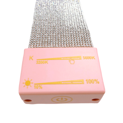 Lampa Pol Moon 3.0 - Różowa z cyrkoniami