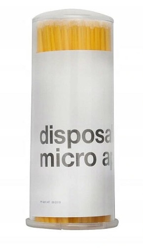 Aplikatory Microbrush do rzęs Bonding Bezwłókienkowy złoty - 100 szt Aplikator