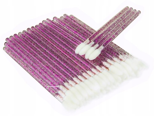 Aplikatory welurowe brokatowe BROKAT KRYSTAL 50 szt. ciemnoróżowe