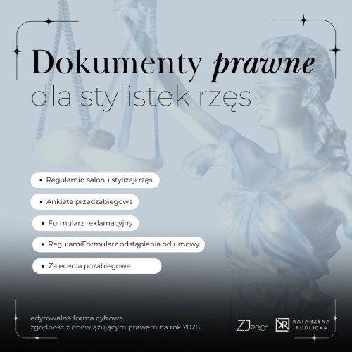Pakiet wzorów dokumentów dla stylistki rzęs
