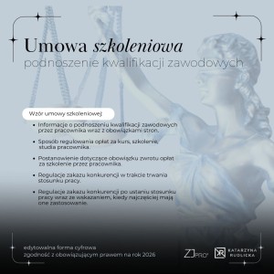 Wzór umowy szkoleniowej dla stylistki rzęs - podnoszenie kwalifikacji pracownika oraz zakaz konkurencji