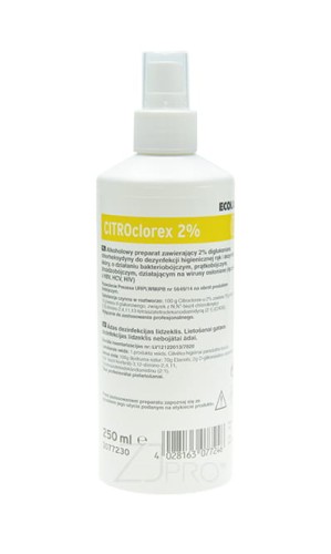 CitroClorex 2% Ecolab 250 ml Profesjonalny Antybakteryjny Płyn Do dezynfekcji rąk i skóry