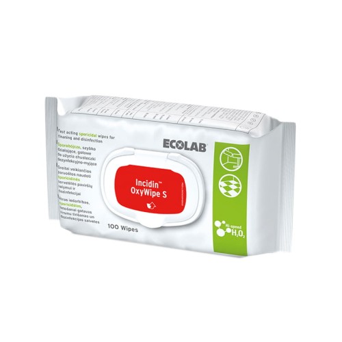 Incidin OxyWipe S Ecolab - 100 sztuk Chusteczki do Profesjonalnej dezynfekcji powierzchni Antybakteryjne